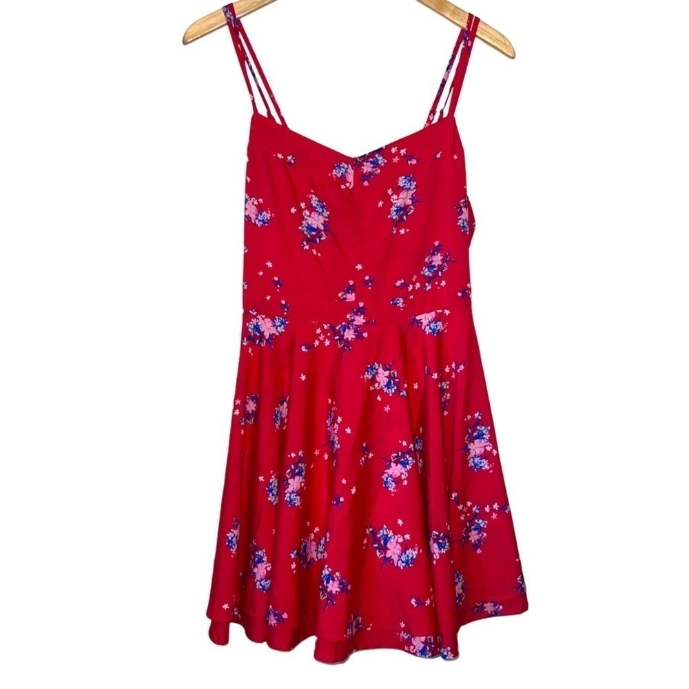 Atmosphere Red Floral Zipper Back Mini Dress Sz 8
